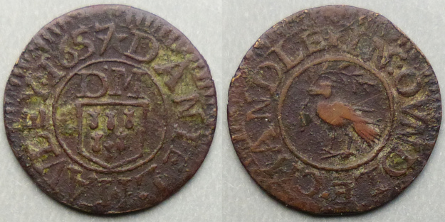 Oundle, Daniel Mauley 1657 farthing